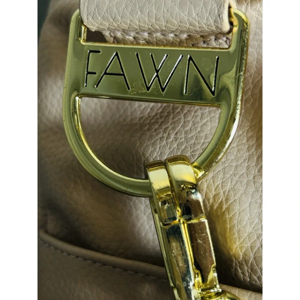 Fawn Design blush pink diaper bag  gold hardware Puff Ball Bag Charm